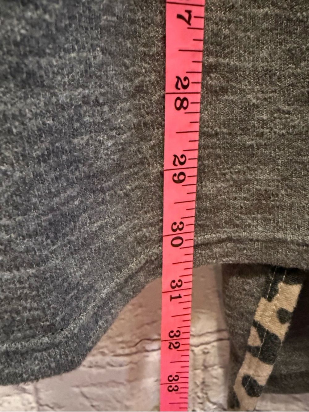 Women's Gray Open-Front Cardigan with Leopard-Trim Accent - Picture 6 of 7